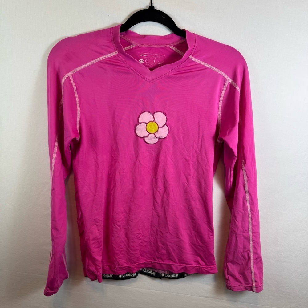Coolibar Pink Long Sleeve RashGuard Girls Size L